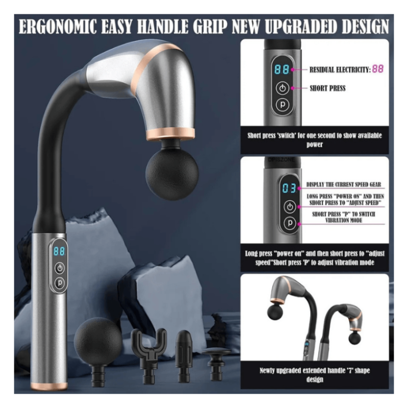 StrainAway™ Massage Gun with Extended Handle